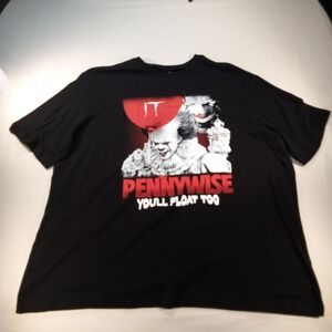 Pennywise "You'll Float Too" Graphic Tee Black Short Sleeve Men's 2XL NWT